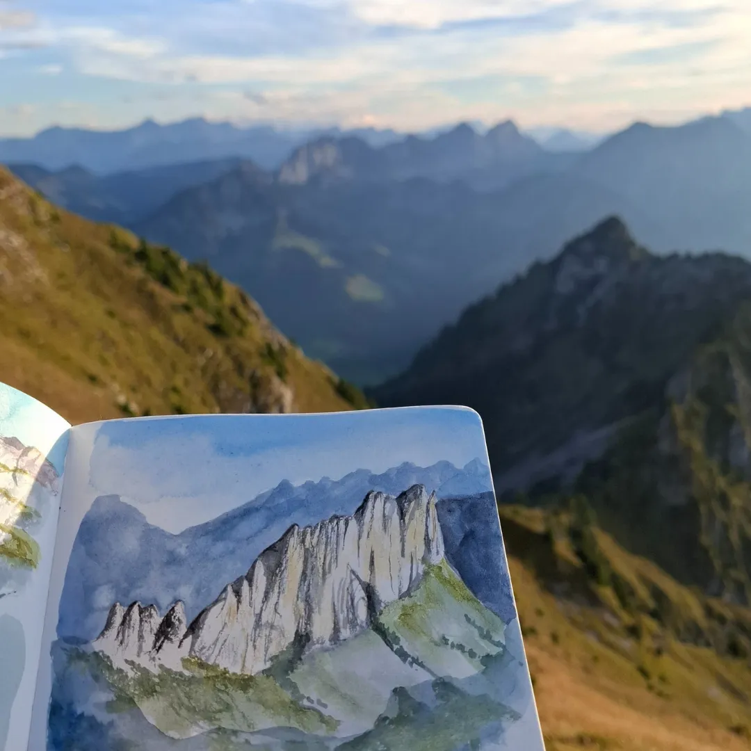 Aquarelle au Petit-Mont